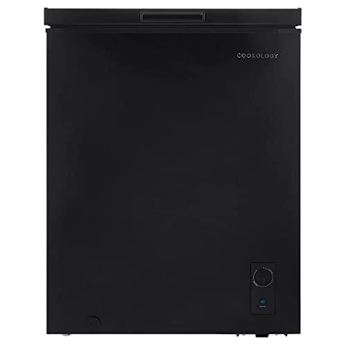 Cookology CCFZ142BK Freestanding 142 Litre Capacity, Chest Freezer for Outbuildings, Garages and Sheds, Features a Refrigeration Mode, Temperature Control and 4 Star Freezer Rating - In Black