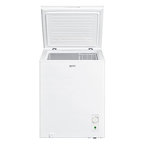 Igenix IG100 Freestanding Chest Freezer, 99 Litre Capacity with Freezer Basket, Suitable for Outbuildings and Garages, White
