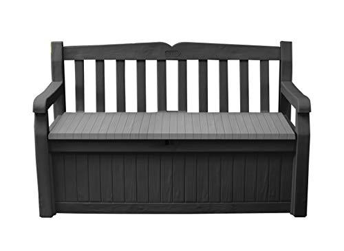Keter Eden Bench 265L Outdoor Garden Storage Box Garden Furniture - Graphite and Grey