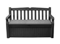 Keter Eden Bench 265L Outdoor Garden Storage Box Garden Furniture - Graphite and Grey