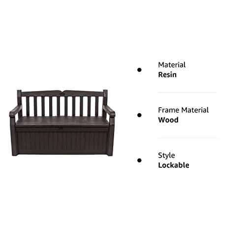 GARDEN BENCH + UNDER STORAGE KETER 140CM RESIN PATIO FURNITURE 265L LOCKABLE