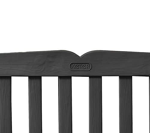 Keter Eden Bench 265L Outdoor Garden Storage Box Garden Furniture - Graphite and Grey