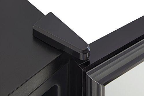 Swan 80L Glass Fronted Undercounter Freestanding Beverage/Drinks Fridge for Wine, Drinks & Snacks, 85W, SR12030BN, Black