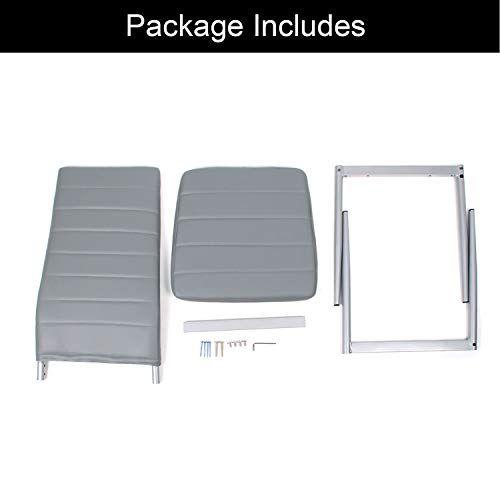 Jooli Glass Table and Chairs Set 4, 75cm Square Table with 4 Faux Leather High Back Chairs Modern Dining Room Sets for Home Kitchen Office, Grey