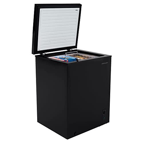 Cookology CCFZ142BK Freestanding 142 Litre Capacity, Chest Freezer for Outbuildings, Garages and Sheds, Features a Refrigeration Mode, Temperature Control and 4 Star Freezer Rating - In Black
