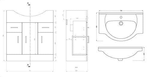 VeeBath Linx White Bathroom Furniture Combination Set with Vanity Basin Cabinet WC Toilet Unit Pan Cistern Pack (1250mm)