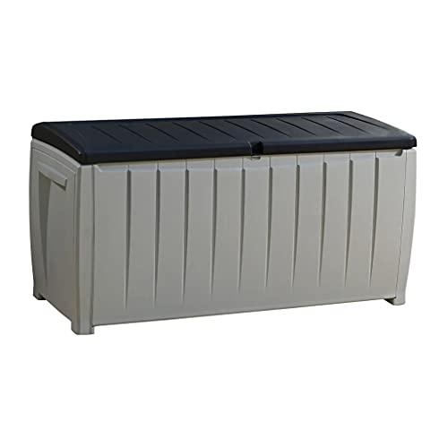 Keter Garden Storage Box Novel 340L Outdoor Entryway Trunk Chest Bench Box