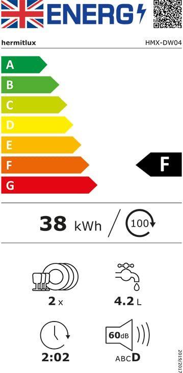 Hermitlux Mini Table Top Dishwasher, Countertop Dishwasher with 6 Programmes, 4 Place Settings, 5L Built-in Water Tank, Touch Control, Baby Care & Fruit Wash - White