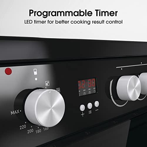 Hisense HDE3211BBUK 60cm Electric Cooker with Ceramic Hob-Black , A Rated Double Oven