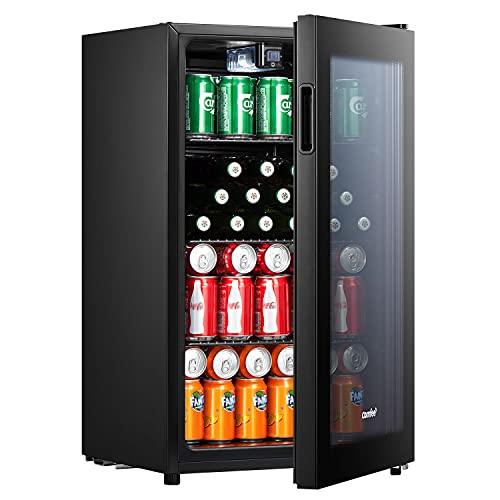 COMFEE' RCZ96BG1(E) Under Counter Beer Fridge, 93L Beverages & Drinks Fridge, LED Light, Removable Shelves, Economic Energy