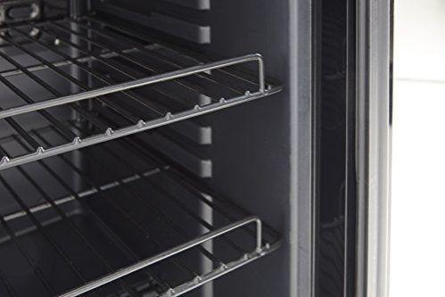 Swan 80L Glass Fronted Undercounter Freestanding Beverage/Drinks Fridge for Wine, Drinks & Snacks, 85W, SR12030BN, Black