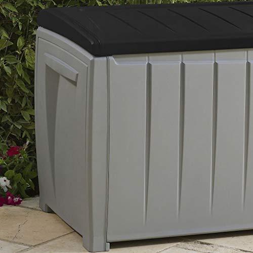 Keter Garden Storage Box Novel 340L Outdoor Entryway Trunk Chest Bench Box
