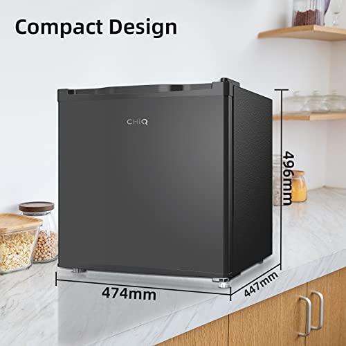CHiQ CSD31D4EU, 31L, Mini Fridge Freezer, E, Dual Purpose, 0°C to 10°C, -18°C to -24°C, 4 Star Freezing, for TableTop, 12-Year Compressor Service, Black, 2023 New