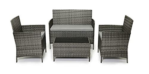 EVRE Rattan Garden Furniture Set Patio Conservatory Indoor Outdoor 4 piece set
