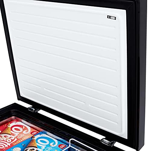 Cookology CCFZ142BK Freestanding 142 Litre Capacity, Chest Freezer for Outbuildings, Garages and Sheds, Features a Refrigeration Mode, Temperature Control and 4 Star Freezer Rating - In Black
