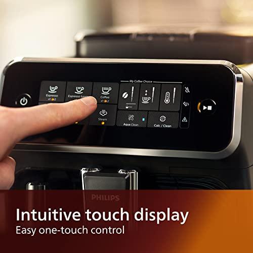 Philips 3200 Series Bean-to-Cup Espresso Machine - Classic Milk Frother, 4 Coffee Varieties, Intuitive Touch Display, Glossy Black (EP3221/40)