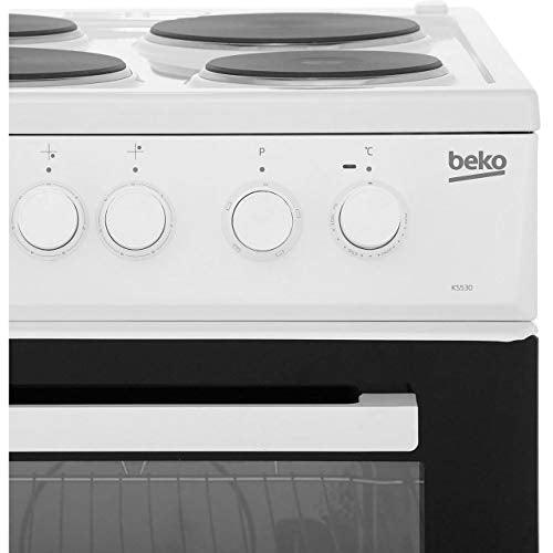 Beko KS530W 50cm Single Oven Electric Cooker With Sealed Plate Hob - White