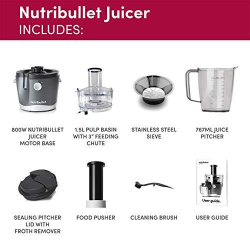 Nutribullet 01515 Centrifugal Juicer, 800 W, Graphite