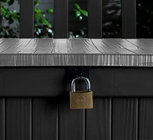 Keter Eden Bench 265L Outdoor Garden Storage Box Garden Furniture - Graphite and Grey