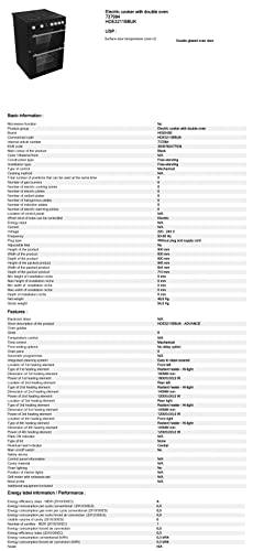 Hisense HDE3211BBUK 60cm Electric Cooker with Ceramic Hob-Black , A Rated Double Oven