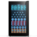 COMFEE' RCZ96BG1(E) Under Counter Beer Fridge, 93L Beverages & Drinks Fridge, LED Light, Removable Shelves, Economic Energy