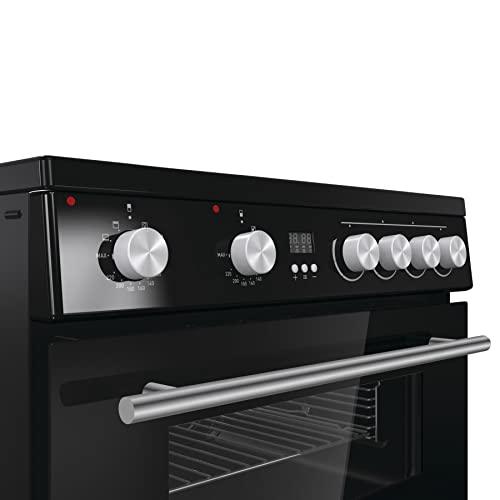 Hisense HDE3211BBUK 60cm Electric Cooker with Ceramic Hob-Black , A Rated Double Oven
