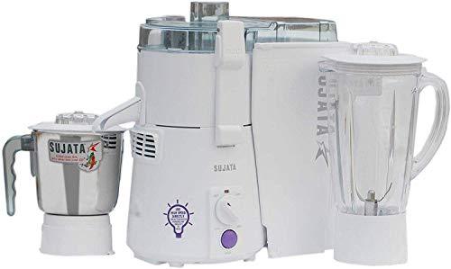 Modfash Most Powerful 900 watts SUJATA Plastic Powermatic Plus 3 Jar-Juicer Mixer Grinder with Chutney Jar (White)