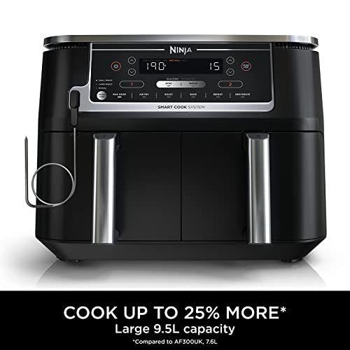 Ninja Foodi MAX Dual Zone Air Fryer [AF451UK] Smart Cook System, 9.5L, 2 Drawers, 6 Functions, Black