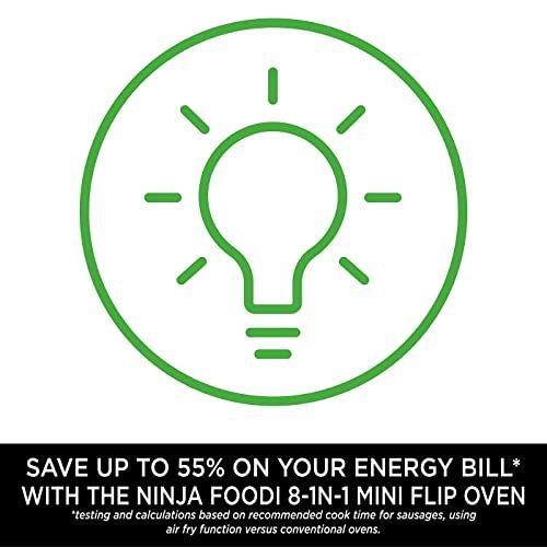 Ninja Foodi Mini Oven [SP101UK] 8-in-1 Flip Mini Oven, Air Fryer, Bake, Grill, Silver