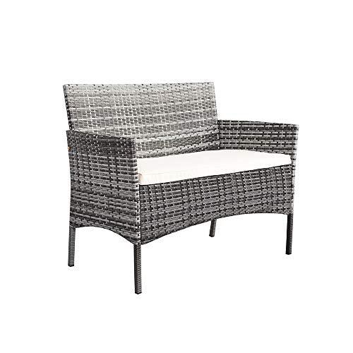 Panana Rattan Garden Furniture 4 Piece Set Table Sofa Chair Patio Outdoor Conservatory Indoor Mixed Grey