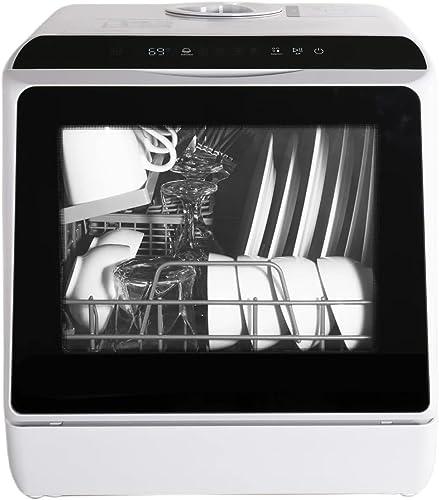 eklipt Mini Table Top Dishwasher Portable Countertop Dishwasher with 5 Programs, Built-in 5L Water Tank Dual Water Supply Modes with Touch Control, LED Display, Drying Cycle & Fruit Wash