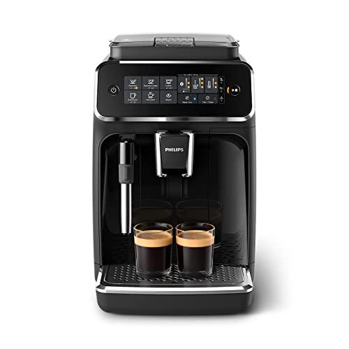 Philips 3200 Series Bean-to-Cup Espresso Machine - Classic Milk Frother, 4 Coffee Varieties, Intuitive Touch Display, Glossy Black (EP3221/40)