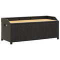 vidaXL Garden Storage Bench Poly Rattan Outdoor Cabinet Multi Box Garden Patio Bench Cushion Storage Box Chest Container 120cm Black