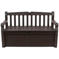 GARDEN BENCH + UNDER STORAGE KETER 140CM RESIN PATIO FURNITURE 265L LOCKABLE