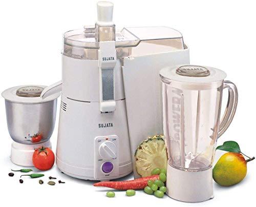 Modfash Most Powerful 900 watts SUJATA Plastic Powermatic Plus 3 Jar-Juicer Mixer Grinder with Chutney Jar (White)