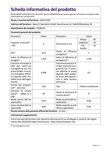 Karlxtom Table Top Dishwasher 6 Programs Mini Dishwasher with Touch Control, Auto-drying, Baby Care & Fruit Wash, Perfect for Small Families, Couples