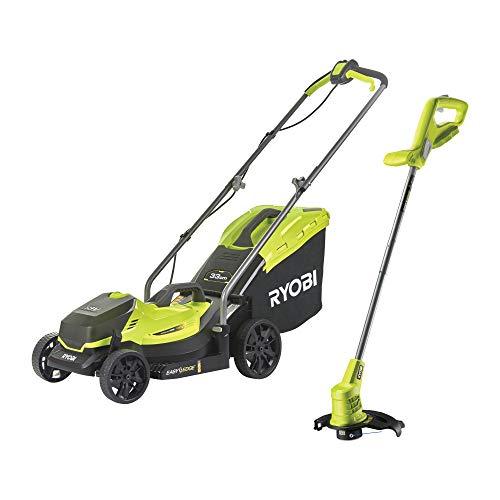 Ryobi 18V ONE+ Cordless Lawnmower and Grass Trimmer Kit (1 x 4.0Ah)