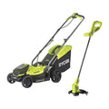 Ryobi 18V ONE+ Cordless Lawnmower and Grass Trimmer Kit (1 x 4.0Ah)