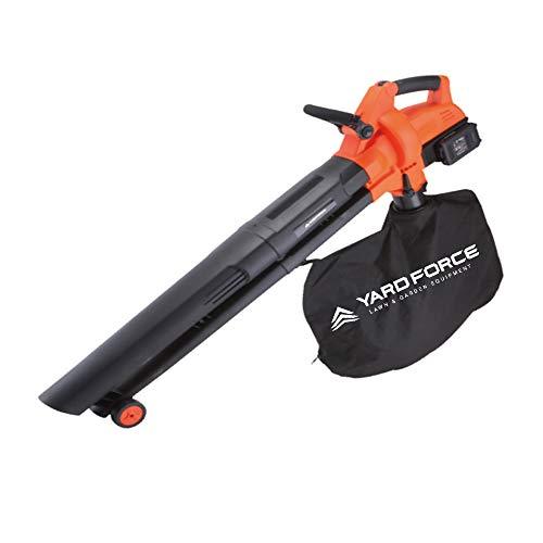Yard Force 40V Cordless 3-in-1 Blower Vacuum & Mulcher with 230km/h Air Speed, Lithium-Ion battery and Charger LB C20