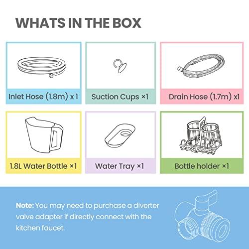 COMFEE' Mini Plus Dishwasher TD305-W Compact Table Top Dishwasher with 3 Place Settings, 7 Programmes, Touch Control, LED Display, Delay Start and Off-peak Wash Function - White