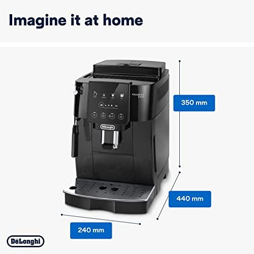 De'Longhi Magnifica Start ECAM222.20.B, Automatic Coffee Machine with Milk Nozzle, Bean to Cup Espresso Machine with 4 One-Touch Recipes, Soft-Touch Control Panel, 1450W, Black