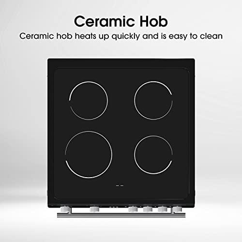 Hisense HDE3211BBUK 60cm Electric Cooker with Ceramic Hob-Black , A Rated Double Oven