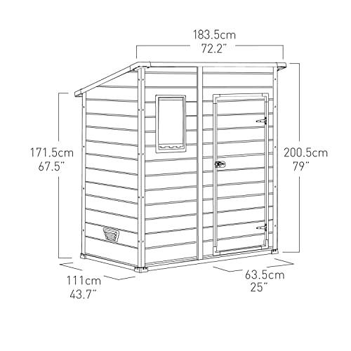 Keter Manor Pent Outdoor Garden Storage Shed, Beige/Brown, 6 x 4 ft 219732