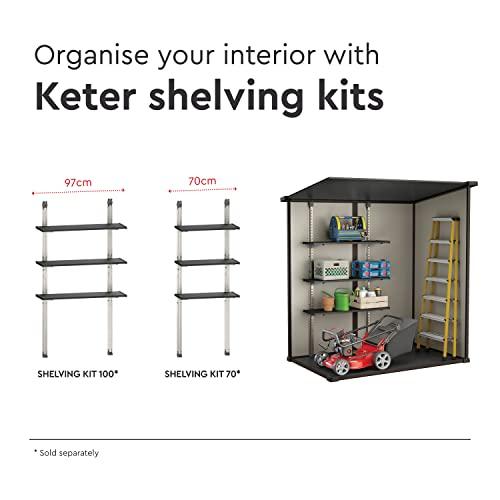 Keter Manor Pent Outdoor Garden Storage Shed, Beige/Brown, 6 x 4 ft 219732