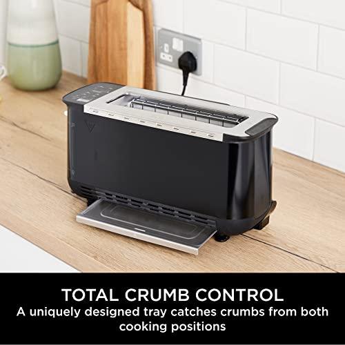 Ninja Foodi 3-in-1 Toaster, Grill & Panini Press [ST200UK] 7 Cooking Functions, 7 Toast Shades, Panini Press, Bake Tray, Flip Design, Black