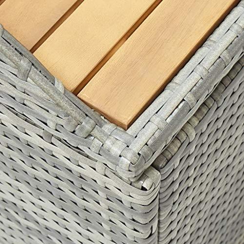 vidaXL Garden Storage Bench Poly Rattan Outdoor Cabinet Multi Box Garden Patio Bench Cushion Storage Box Chest Container 120cm Black