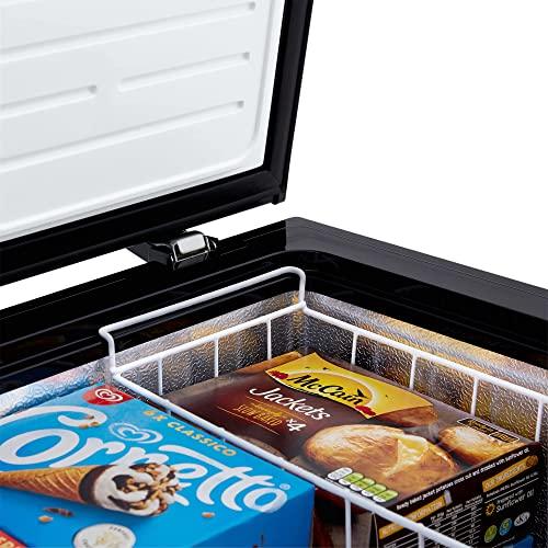Cookology CCFZ142BK Freestanding 142 Litre Capacity, Chest Freezer for Outbuildings, Garages and Sheds, Features a Refrigeration Mode, Temperature Control and 4 Star Freezer Rating - In Black