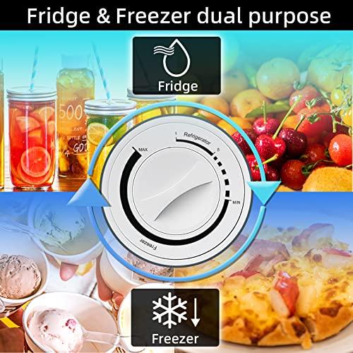 CHiQ CSD31D4EU, 31L, Mini Fridge Freezer, E, Dual Purpose, 0°C to 10°C, -18°C to -24°C, 4 Star Freezing, for TableTop, 12-Year Compressor Service, Black, 2023 New