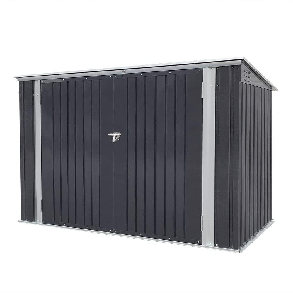 Panana Garden Storage Shed Bike Metal Pent Tool Shed House Galvanized Steel Can Put 3-4 Bicycles (D105x W210x H130cm)