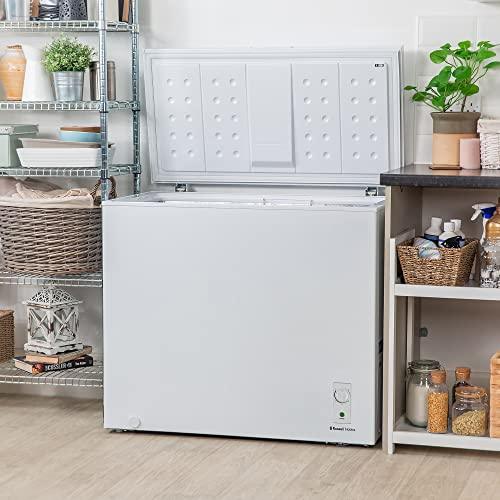 Russell Hobbs RH198CF3003 198L Freestanding White Chest Freezer with 5 Year Warranty, Adjustable Thermostat, 4 Star Freezer Rating & Suitable for Outbuildings & Garages